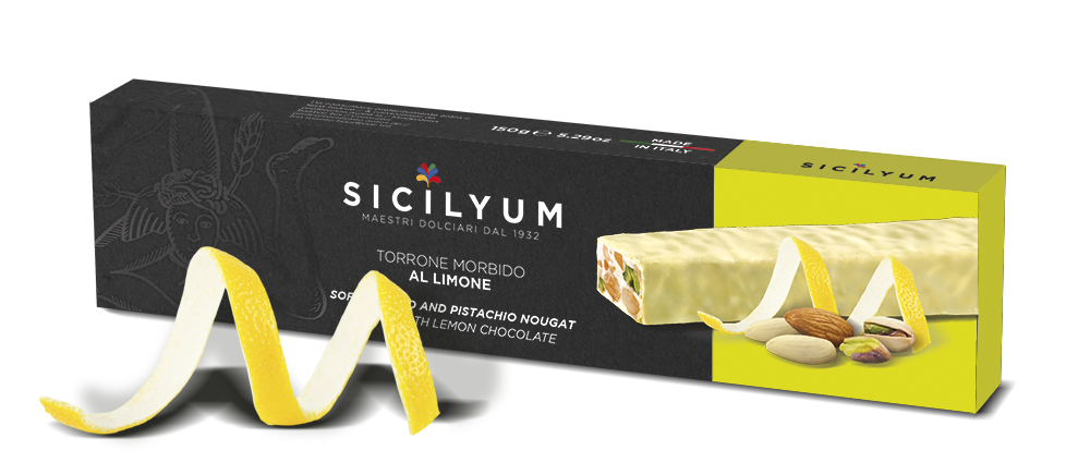 SICILYUM TORRONE MORBIDO ALLE MANDORLE CIOCCOLATO AL LIMONE