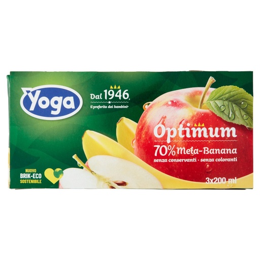 [3248] YOGA SUCCHI DI FRUTTA BRIK MELA-BANANA 3*200 ML