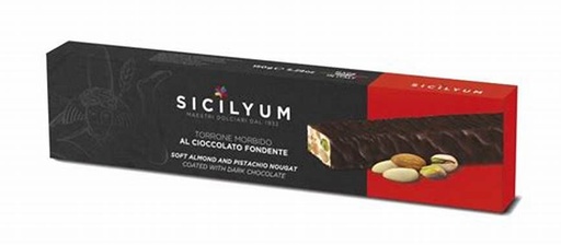 [3254] SICILYUM TORRONE MORBIDO CIOCCOLATO FONDENTE ALLE  MANDORLE 